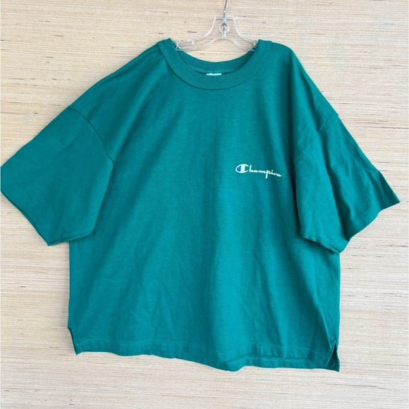 Champion Tops - vintage 1980s champion Tee shirt cropped Single Stitch Tee